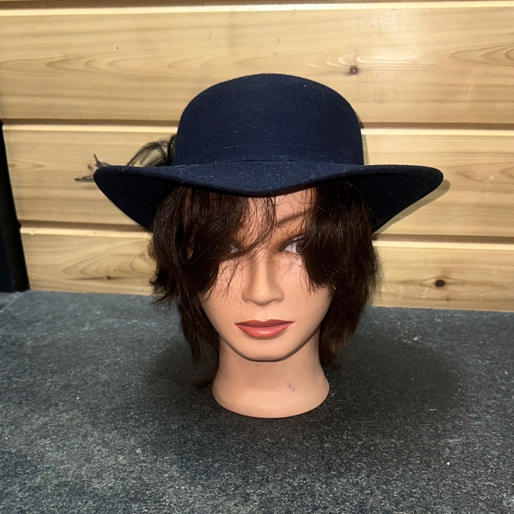 Elegant Dark Blue Vintage Hat